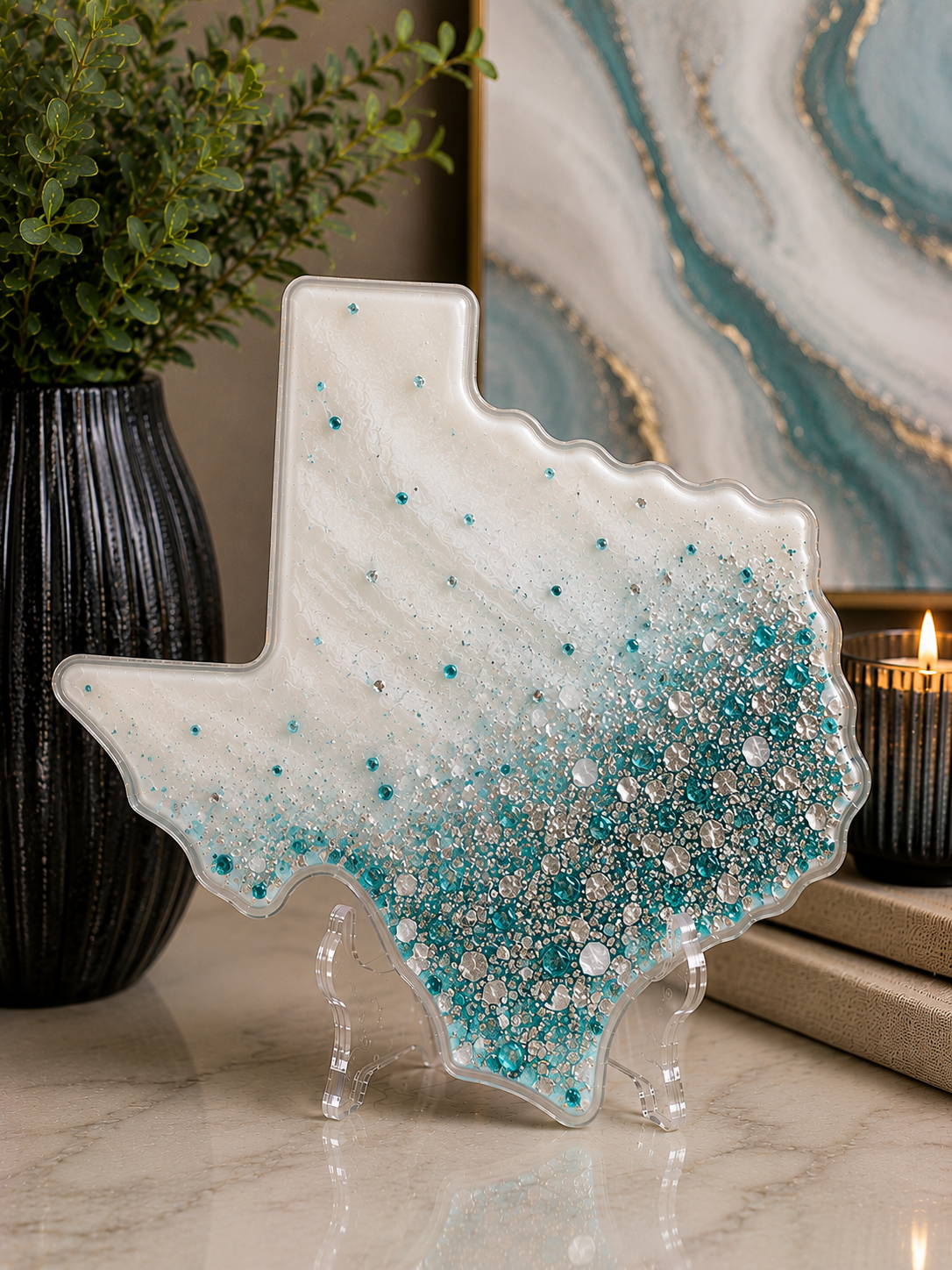 Blue Mirage Texas I Resin Decor