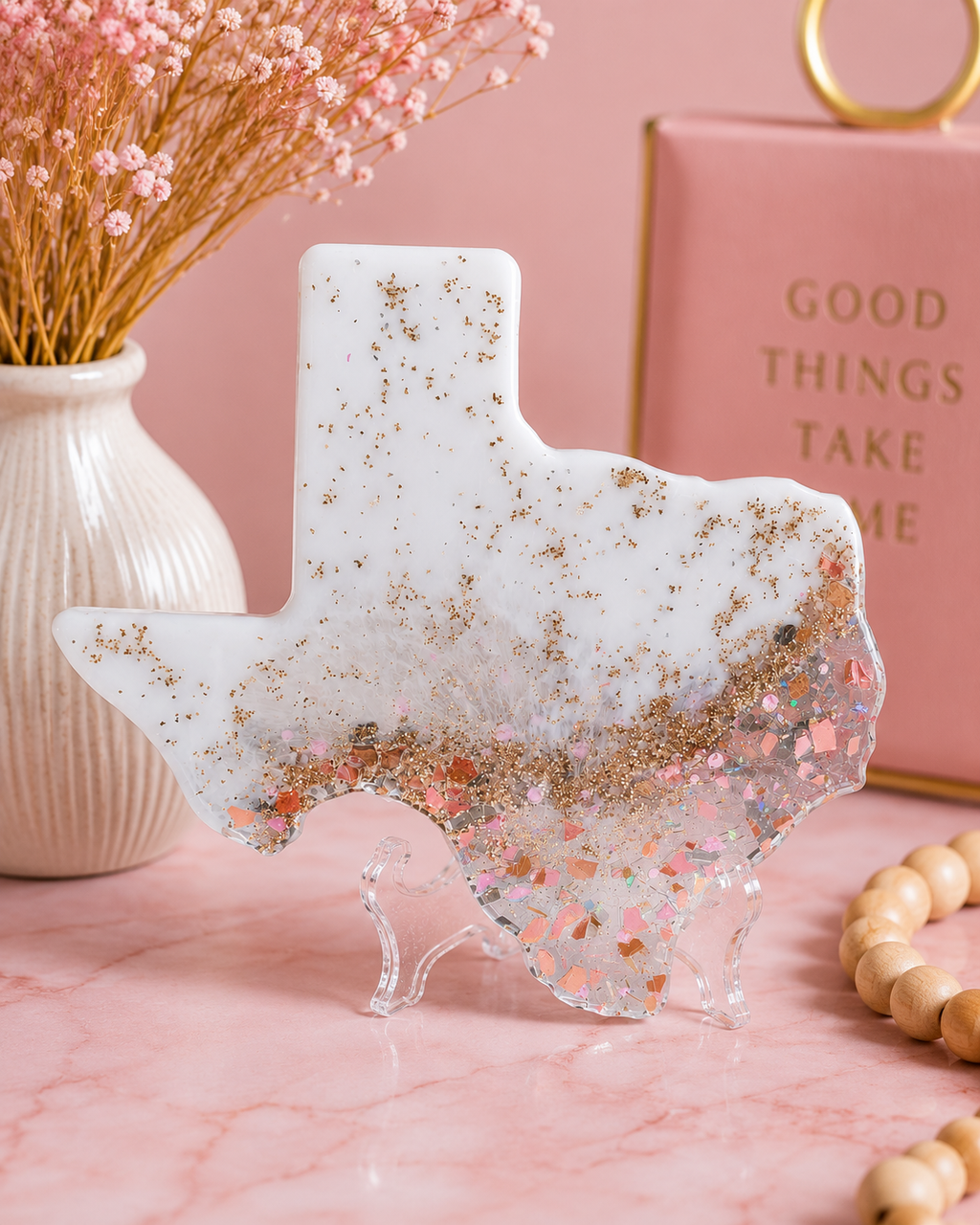 Gilded Rose Texas I Resin Decor