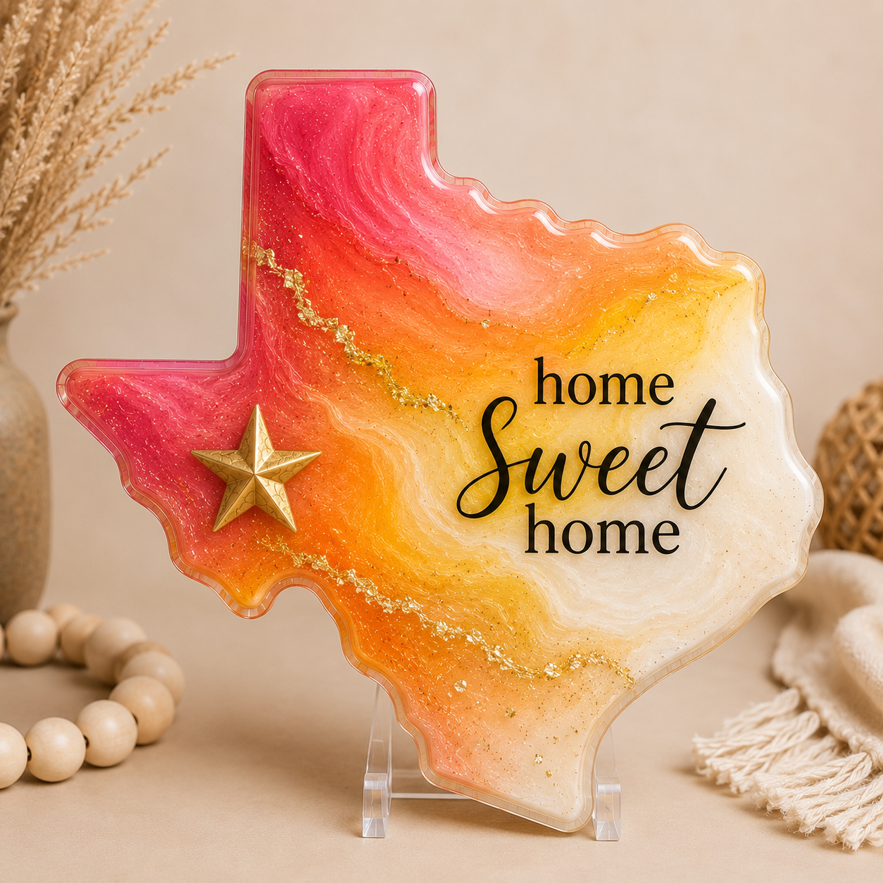 Golden Mesa Texas I Resin Decor