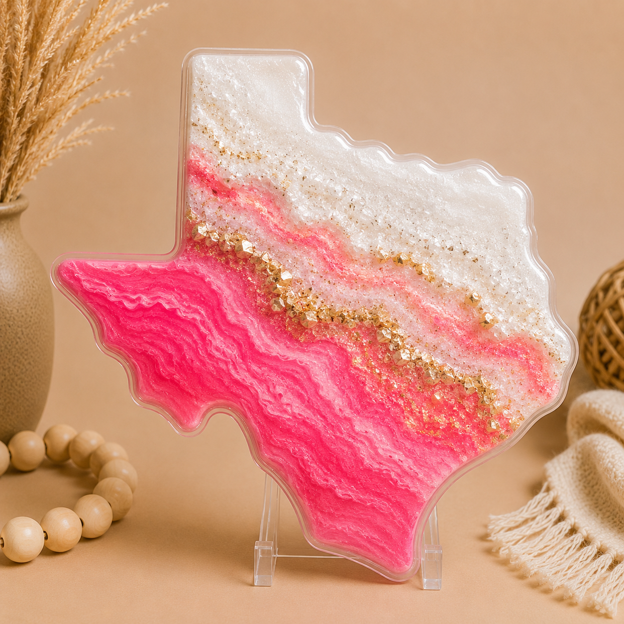 Pink Pop Texas I Resin Decor