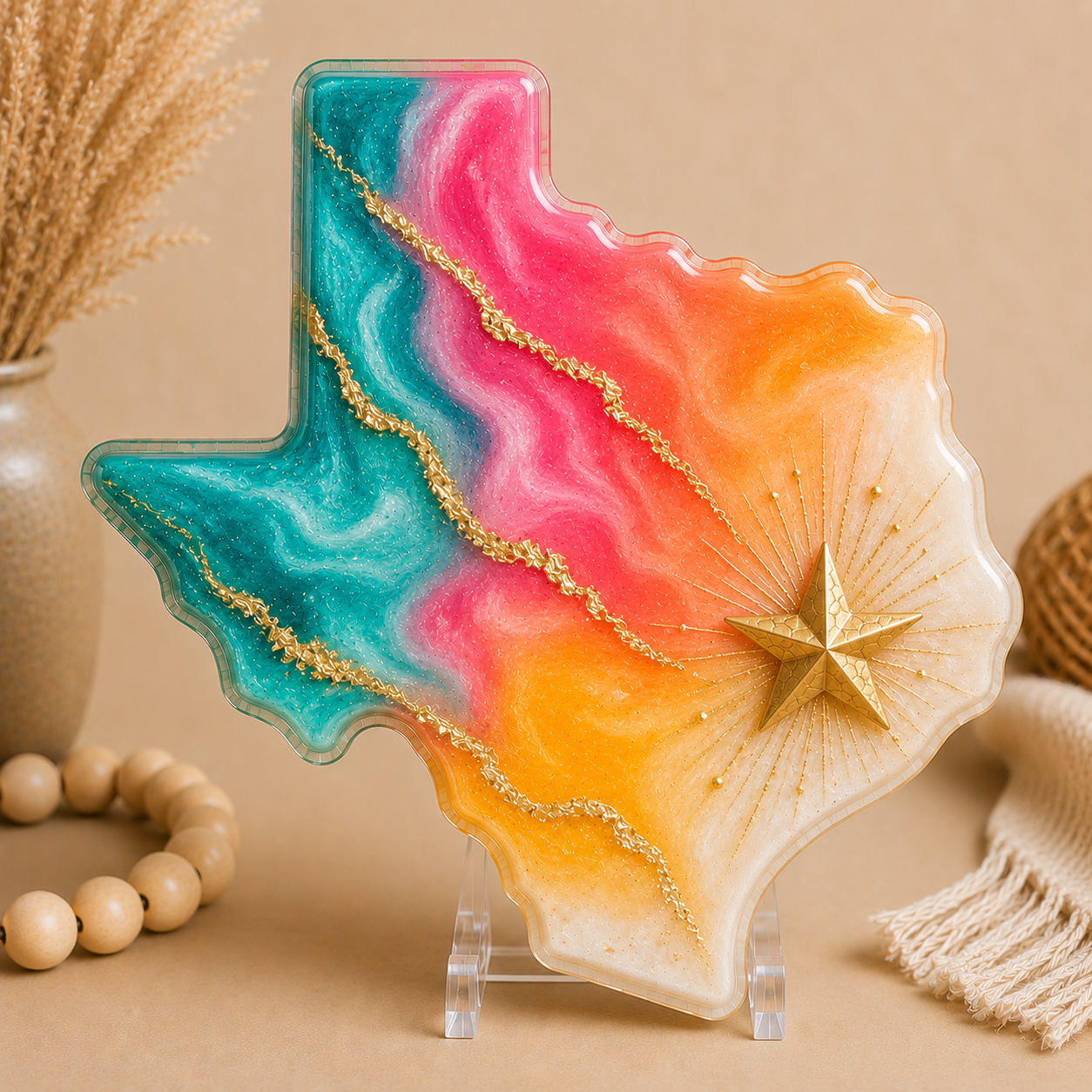 Santa Fe Sunset Texas I Resin Decor