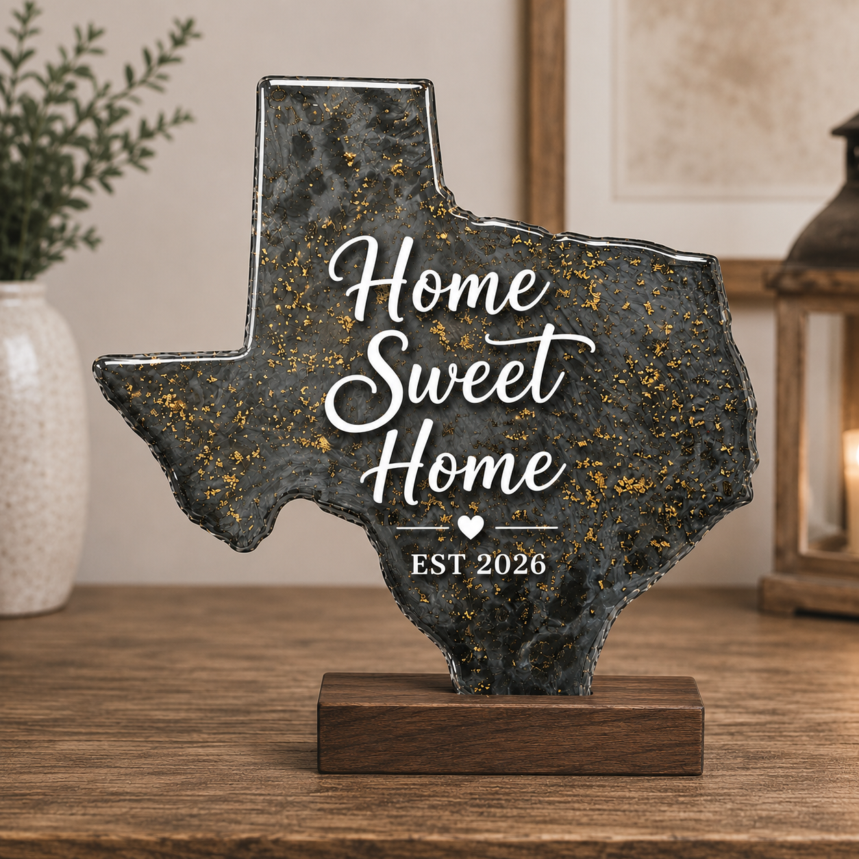 Smoky Onyx Texas I Resin Decor